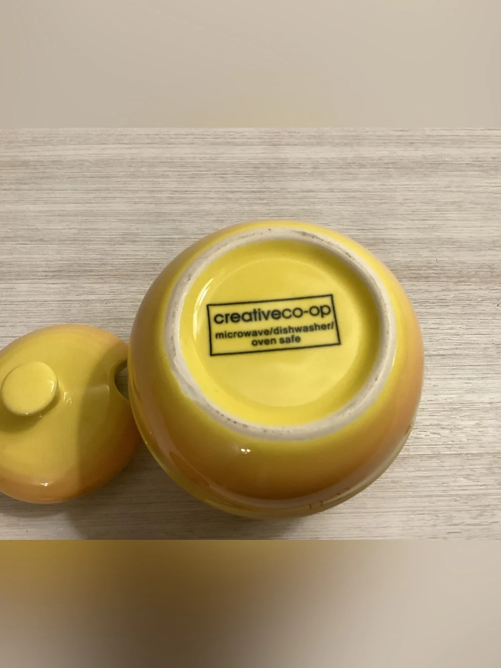 Creative Co-Op Embossed Stoneware Honey Pot with Wood Honey Dipper - NWOT